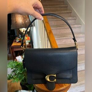 BNWT Coach Tabby Leather Shoulder Bag 26 in Midnight Navy with Brass Hardware